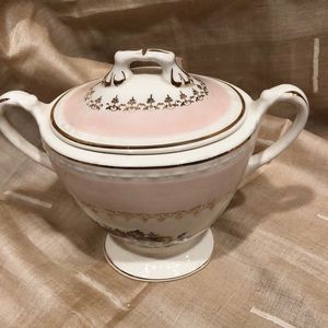 Vintage Homer Laughlin ARCADIA Pink Lidded Sugar Bowl
